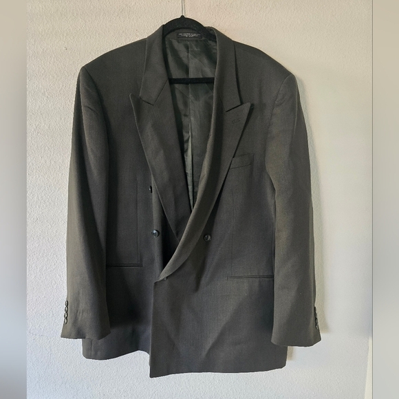 Jones New York Sports Coat 48L Gray Wool 6Button Small Hole In Back Career - Picture 3 of 15